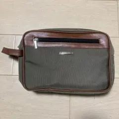 グレーとブラウンのクラッチバッグ 出品日特価