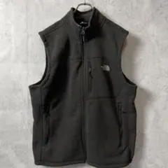 ノースフェイス フルジップ ベスト 刺繍ロゴ ワンポイント チャコール XL