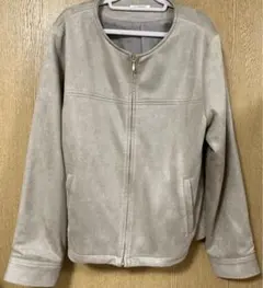 ベージュ ノーカラージャケット
