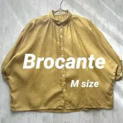 Brocanteブロカントリネンギャザーブラウス 2ドルマン麻100%日本製