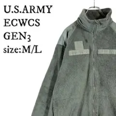 米軍 実物 ECWCS GEN3ポーラテック フリースジャケット M/L カーキ
