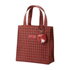 新品未開封　ファミリア　familiar トートバッグ　赤チェック　小　XF