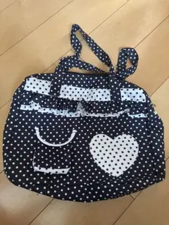 SHEIN ドット柄 バッグ 大容量 白黒のサムネイル