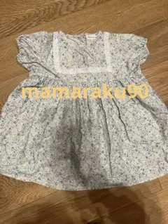 mamamatu 花柄ワンピース 水色