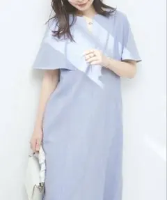 natural couture ケープフレアキーネックワンピースのサムネイル