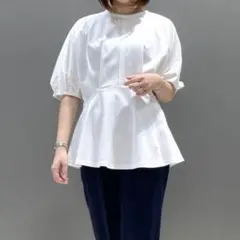 極美品♪24SS セオリーリュクス ペプラム カットソー 日本製