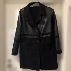 A.P.C. ブラック ノーカラーロングコート 34サイズ - メルカリ