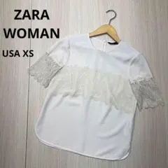 ● ZARA WOMAN プルオーバー　トップス　レース　ピンク