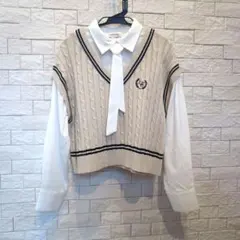 Lovetoxicニットベストレイヤードブラウス Ｓ ラブトキ