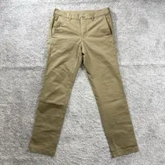 ユニクロ　チノパン　メンズ　ベージュ　テーパードパンツ　ストレッチ　カジュアル