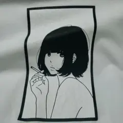 0.14 ✖ 夕海　煙草少女イラスト ロンT XXL