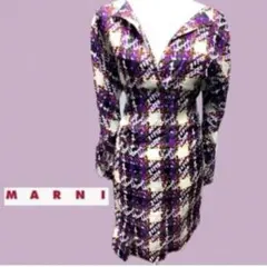 MARNI マルニ ラムレザー 羊皮 パイソンプリント アウター ロング