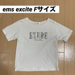 【ems excite】スパンコールロゴTシャツ 白 F Y2Kのサムネイル
