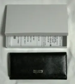 値下げ！長財布　牛革　箱付き　黒　ブラック