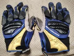 ♥GOLDWIN バイク用グローブ ブルー ゴールド LL♥のサムネイル