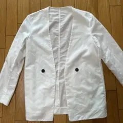 ノーカラージャケット 白のサムネイル