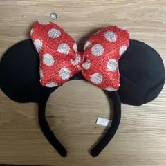 ディズニー　ミニーマウス　カチューシャ　赤