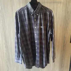 【超レア】Burberry バーバリーノバチェックボタンダウンシャツネイビー