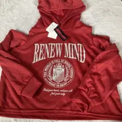 新品タグ付き　定価2838円JESSY LOGAN 赤 フード付パーカー　肩出し