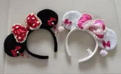 ミニー　カチューシャ 赤　ピンク　ペア　廃盤