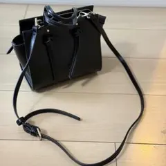 ZARAザラ ブラック レザーショルダーバッグ ミニショルダー2WAY 黒