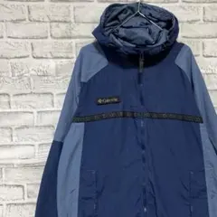 コロンビア　マウンテンパーカー　ブルーM ロゴ刺繍アウトドア1106