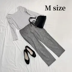 【カジュアルコーデ売り】長袖パフスリーブカットソー＋テーパードパンツ　M相当