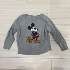 グレー　セーター　ニット　UNIQLO ユニクロ　ミッキー　Disney 100