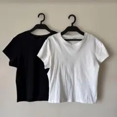 UNIQLO ミニT Lサイズ セット　黒　白のサムネイル