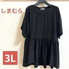 ソ*ー様 しまむら　ブラック 半袖 Tシャツ フレアシルエット3L トップス　チ