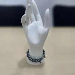 多層青系ビーズブレスレット