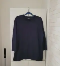 GLOBAL WORK 七分袖カットソー L ダークネイビー