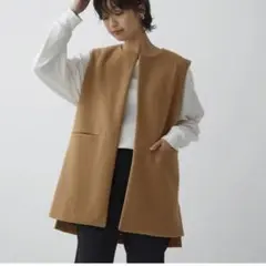 For c フォーシー　ウールライク　ジレ　ベスト　ノーカラー