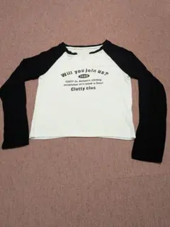 ラグランスリーブTシャツ 長袖 黒白