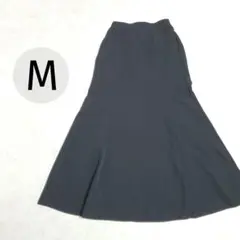 ブラック　フレア　ロングスカート　黒　M