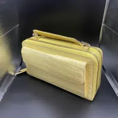 [本革クロコ・1枚革]☆シャム　クロコダイル　ハンドバック　イエローのサムネイル