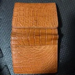 クロコダイル レザー 小物ケース オレンジ 本革 ワニ革 CITES - メルカリ