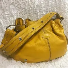 TOD'S トッズ 本革 ショルダーバッグ 綺麗なイエロー