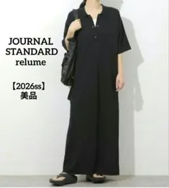 JOURNAL STANDARD クールヤーンサマーニットポロシャツワンピース黒