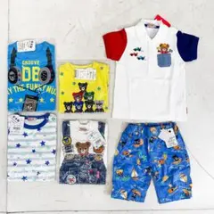K9113 ミキハウス ダブルビー 半袖Tシャツ パンツ 6枚セット 90サイズ