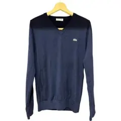ラコステ LACOSTE Vネックニット ワンポイント サイズ2 ネイビーのサムネイル