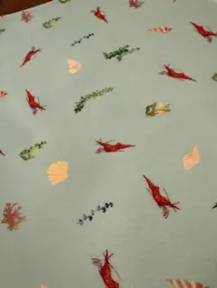サラサエビ柄　コットンストレッチ生地