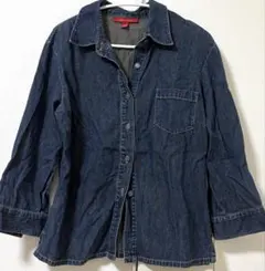lauraashley デニムシャツ　サイズ9 レディース　七分袖のサムネイル