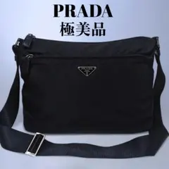 極美品 PRADA ショルダーバッグ メッセンジャーバッグ 斜め掛け ブラック