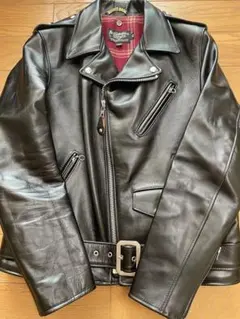 ブラックレザー シングルライダースジャケット フェアレディキング様