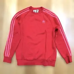 adidas originals 赤 トレーナー Mサイズ 3本ライン　裏起毛