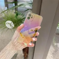 オーロラ iphone13miniケース　PC スマホケース