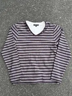 BEAMS HEART ボーダー Vネック 長袖カットソー