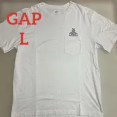 GAP クマデザインポケットTシャツ 白 L