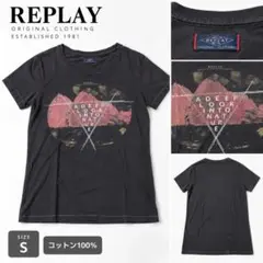 REPLAY リプレイ 半袖Tシャツ S メンズ グラフィック チャコール